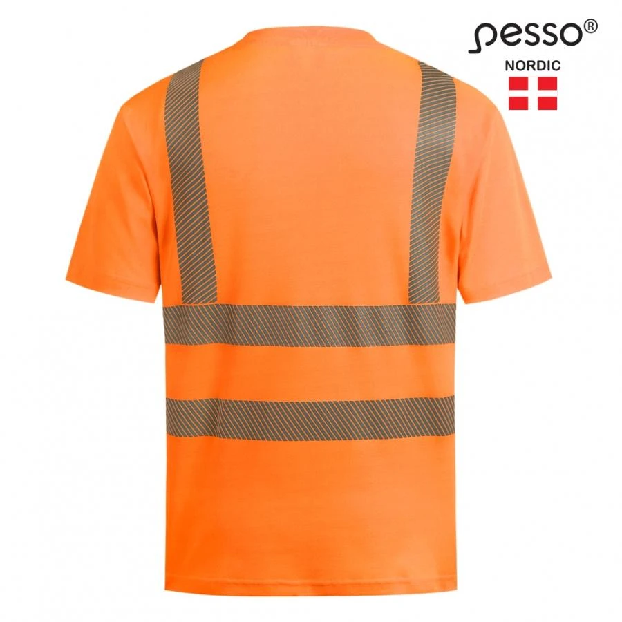 Marškinėliai PESSO Hi-vis, oranžiniai(50% medv.50% pol.)
