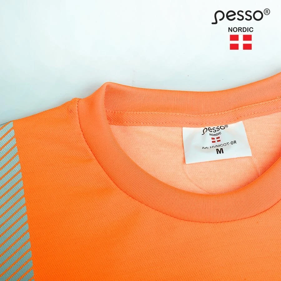 Marškinėliai PESSO Hi-vis, oranžiniai(50% medv.50% pol.)