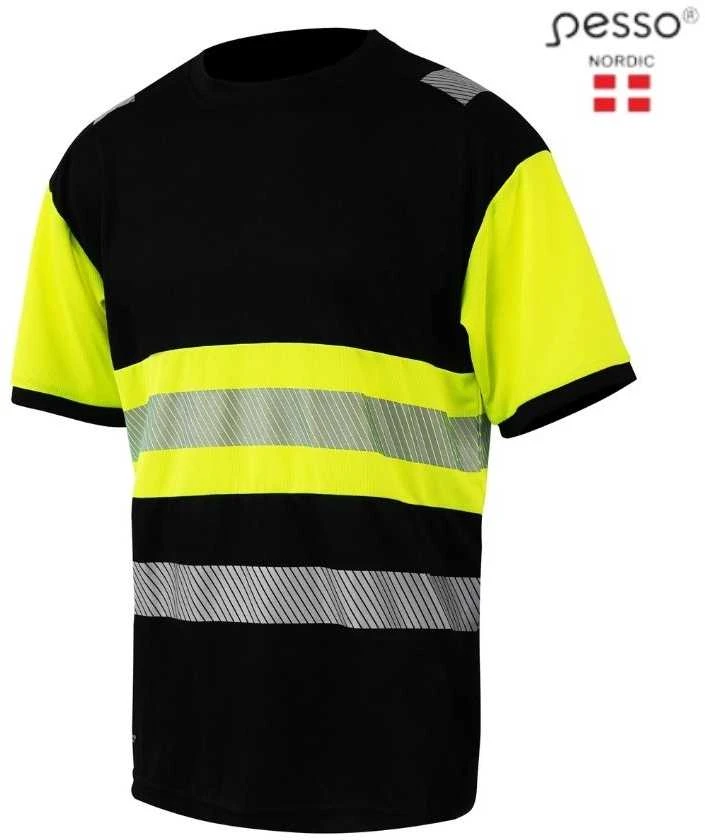 Marškinėliai PESSO HVM_J Hi-vis,juoda/ geltona