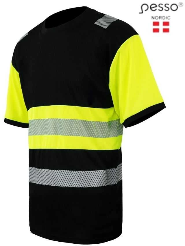 Marškinėliai PESSO HVM_J Hi-vis,juoda/ geltona