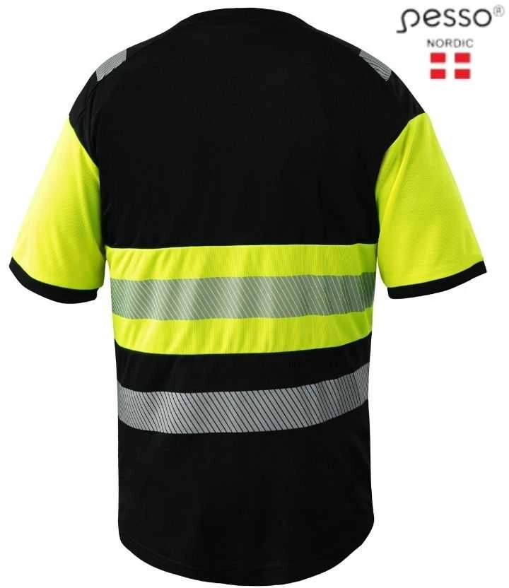 Marškinėliai PESSO HVM_J Hi-vis,juoda/ geltona