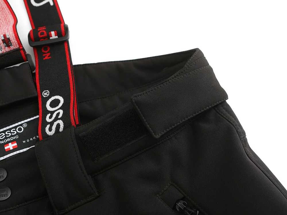 Pašiltintos Pesso softshell kelnės BARNABI, (juodos su geltona apdaila)