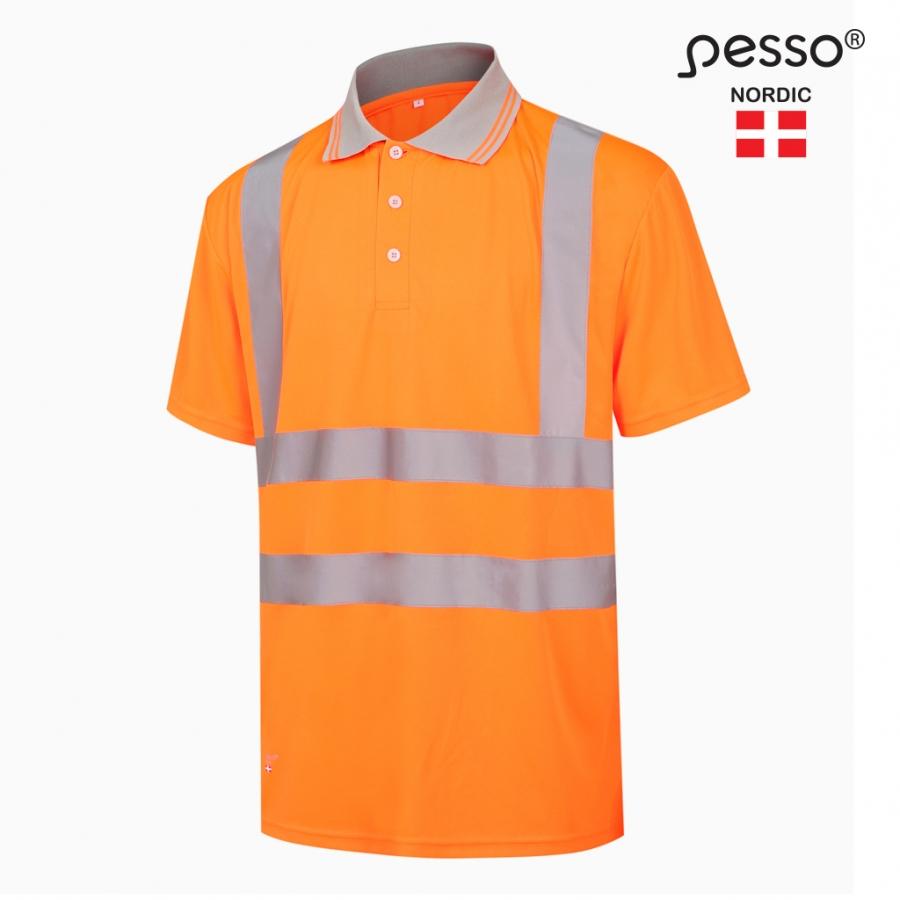 Polo marškinėliai PESSO Hi-vis, oranžiniai