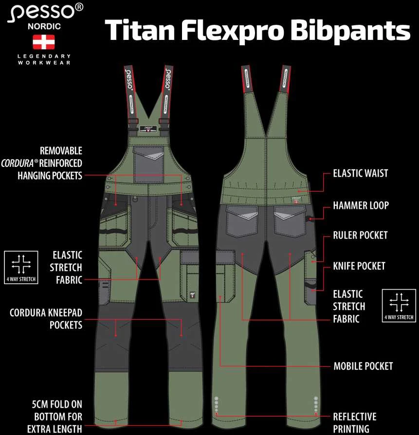 Puskombinezonis Pesso Titan 125 (Spandex/Cordura) žalias