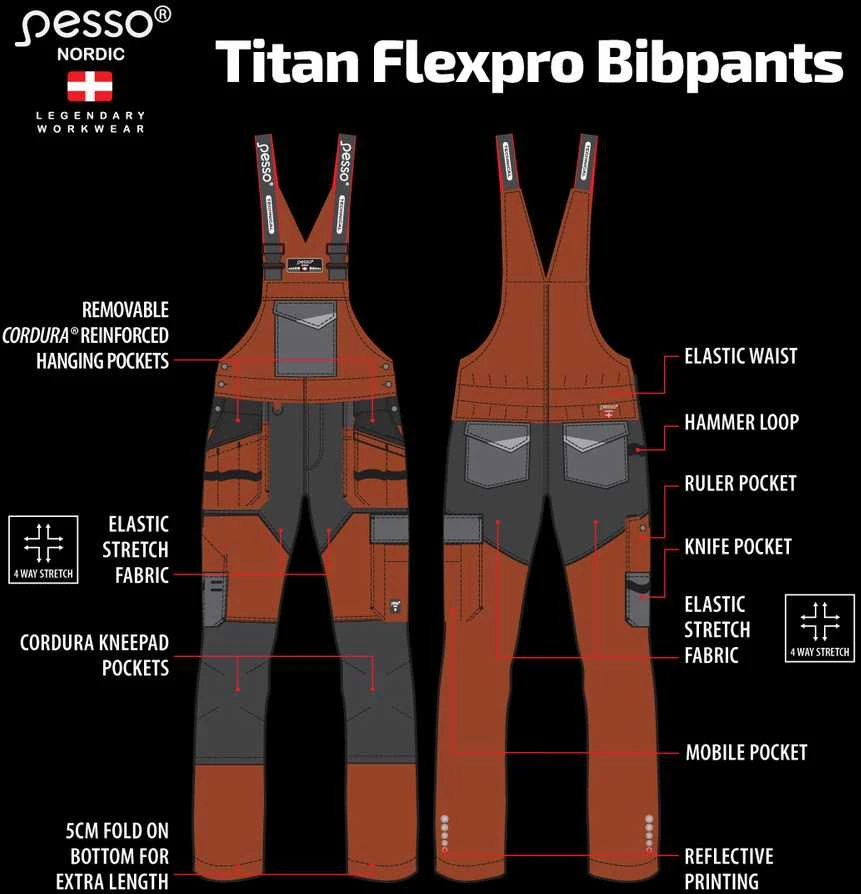Puskombinezonis Pesso Titan 125 (Spandex/Cordura) rudas