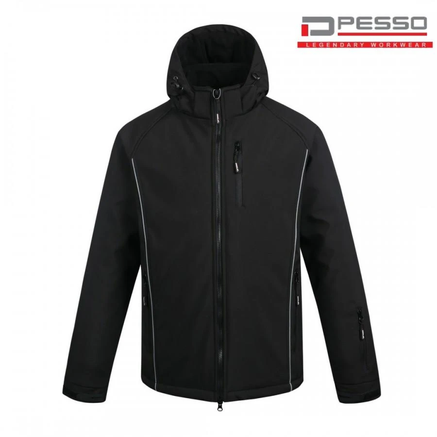 Šilta neperšlampanti Softshell striukė Pesso Otava, juoda