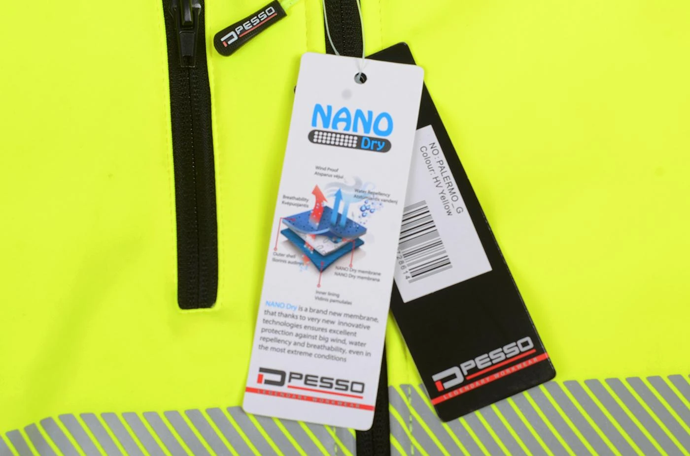 Softshell striukė Pesso PALERMO HI-VIS, ryškaus matomumo geltona