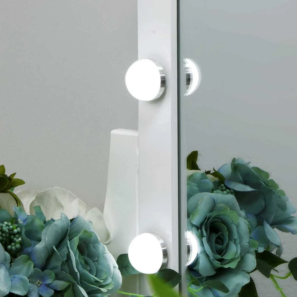 Kosmetinis staliukas su LED apšvietimu KS165LED-B baltas (Nemokamas pristatymas)