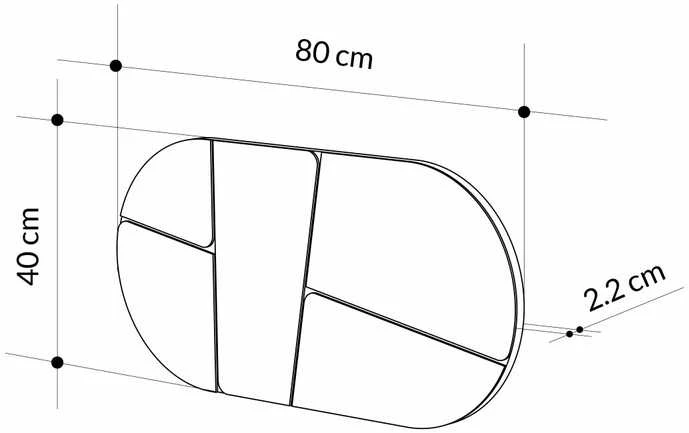 Pakabinamas veidrodis MDKT074 juodas (Nemokamas pristatymas)
