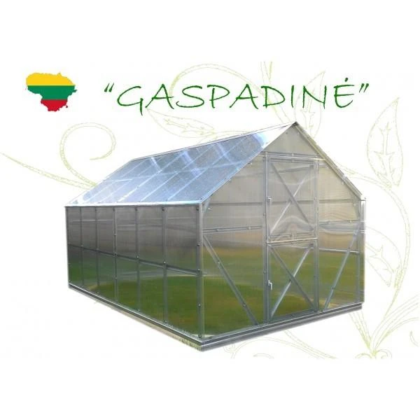 Lietuviškas šlaitinis šiltnamis GASPADINĖ 2,64x6m su 4mm danga