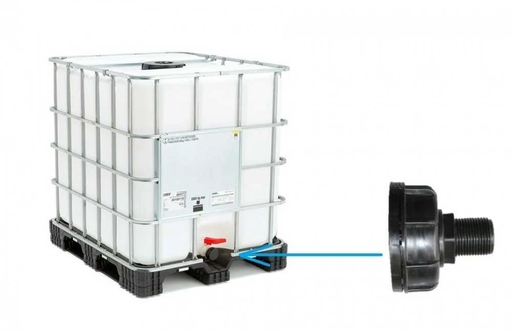Pajungimas 60mm prie IBC konteinerio