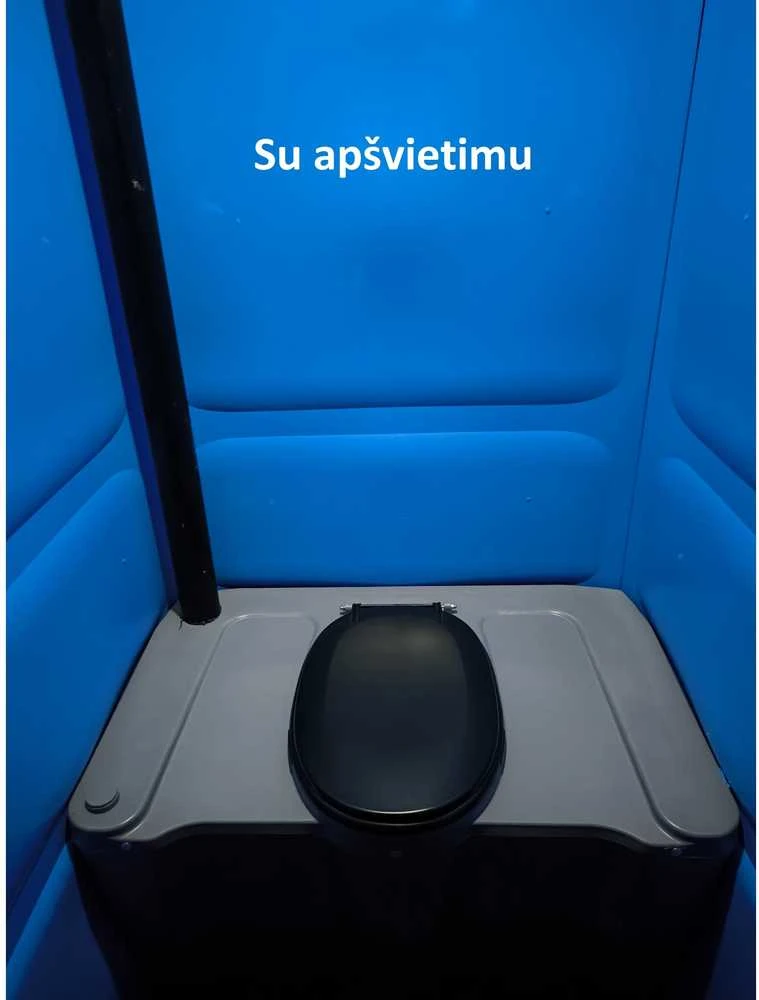 Plastikinis lauko tualetas ECOStyle mėlynas su apšvietimu, Spalva: NE surinktas ant PLASTIKINIO padėklo Baltas rezervuaras