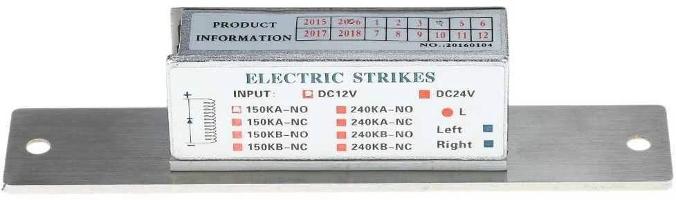 Digitalas 150KA NC sklendė 12V. NC normaliai užrakinta(padavus įtampą atsirakina). statuso kontaktai. simetrinė. nereguliuojama