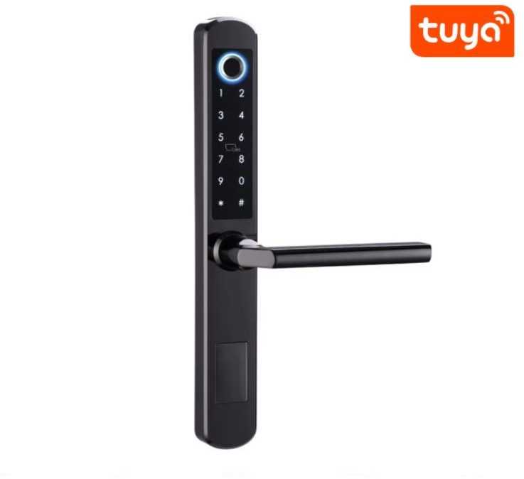 Digitalas Išmanioji durų spyna DIGI A210 Tuya (juoda) su 3585 užraktu WiFi, įvairaus tipo durims