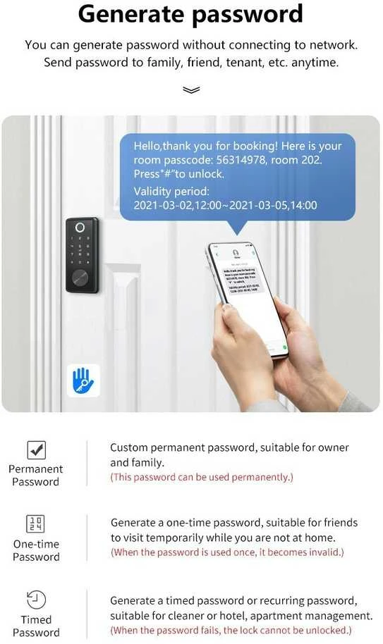 Digitalas Išmanioji durų spyna DIGI R10 TTLock (juoda)