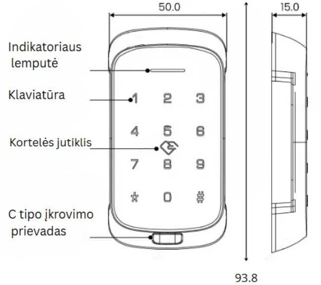 Digitalas Komplektas DI-A820 B TTLock išmani spintelių spynelė 20 vnt. + G2 komutatorius