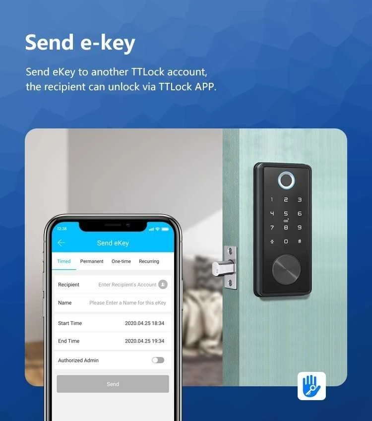 Digitalas Komplektas Išmanioji durų spyna DIGI R10 TTLock (juoda) su G2 valdikliu