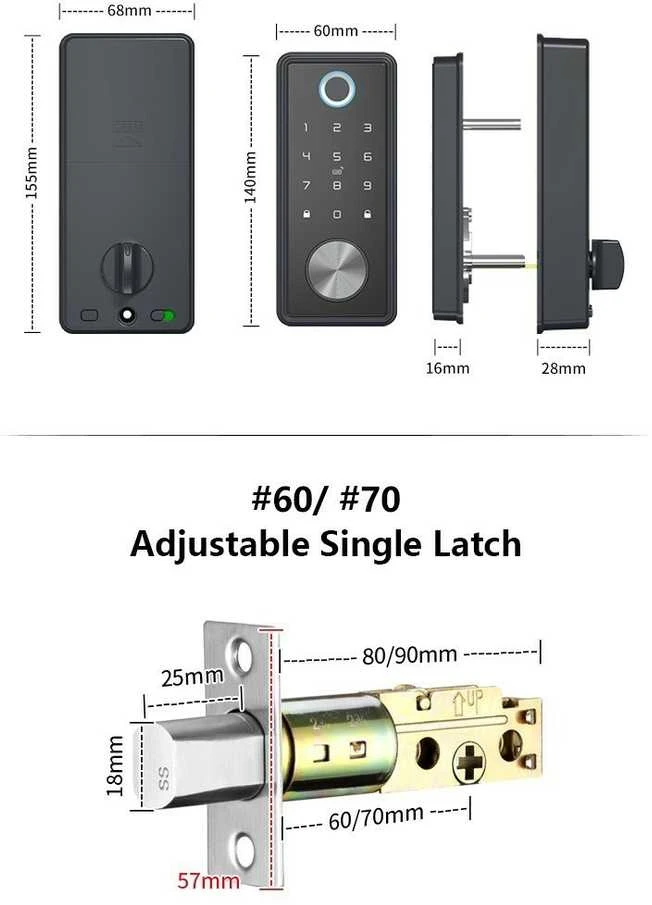 Digitalas Komplektas Išmanioji durų spyna DIGI R10 TTLock (juoda) su G2 valdikliu