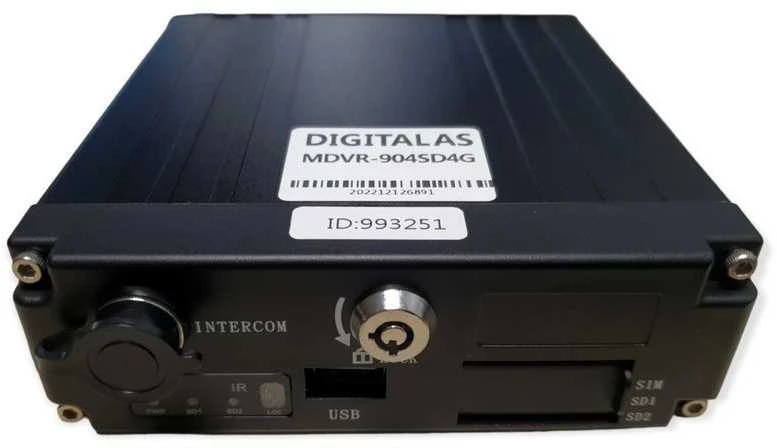 Digitalas MDVR-4F-904SD4G profesionalus kompaktiškas 4G/GPS automobilinis vaizdo registratorius