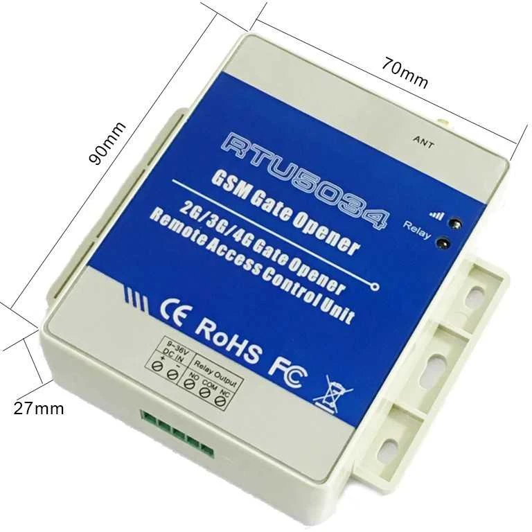 Digitalas RTU5034 GSM valdymo modulis įrenginių valdymui. šlagbaumo (kelio užtvaro). vartų automatikos