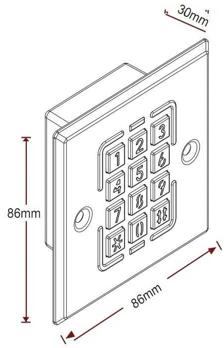 Digitalas ST-228 kodinė klaviatūra ir atstuminių kortelių 125 KHZ skaitytuvas lauko sąlygoms. įleidžiamas