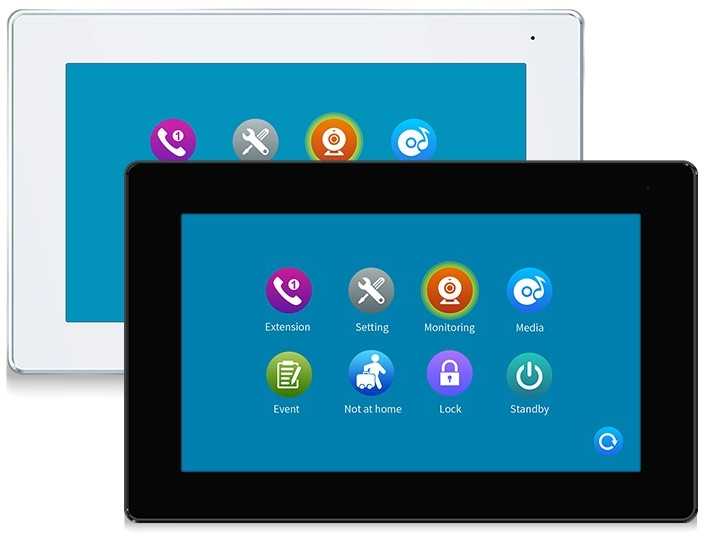 Digitalas Vaizdo telefonspynės baltos spalvos monitorius VID-730Wi-Fi-W + DD-SVD 1/4 komutatorius prie Laskomex