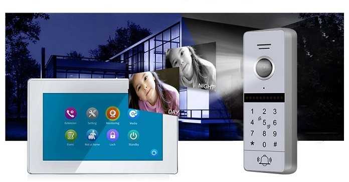 Digitalas Vaizdo telefonspynės juodos spalvos monitorius VID-730WI-FI-B + DD-SVD 1/4 komutatorius prie Laskomex
