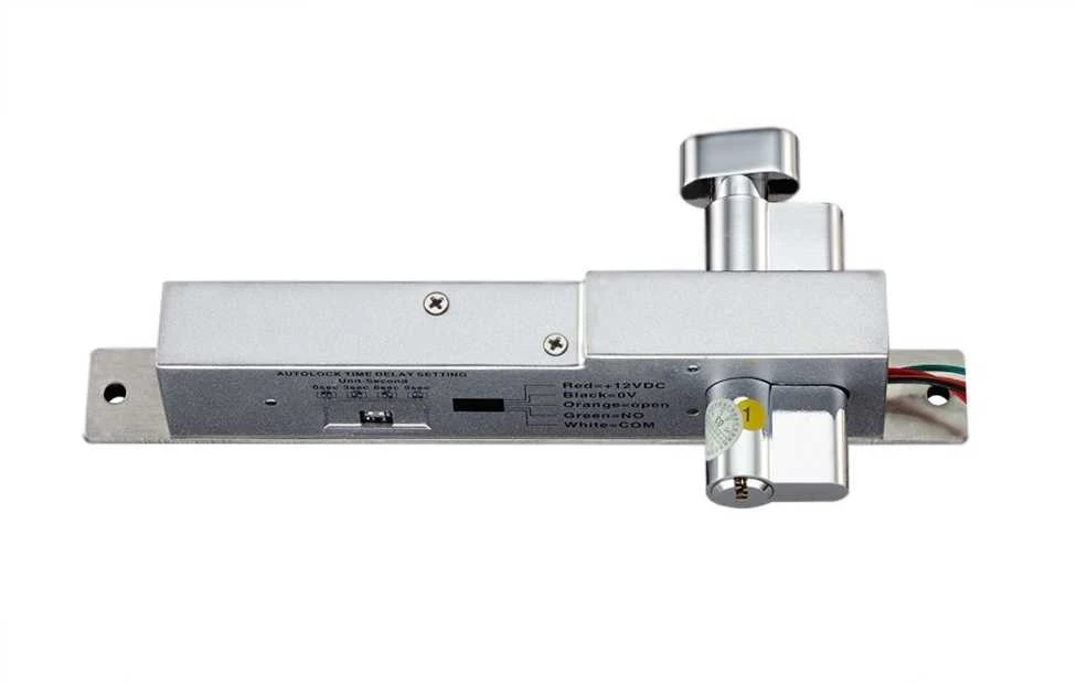 Digitalas YB-500C (LED) NC strypinė spyna su cilindru avariniam atrakinimui 12V. NC normaliai užrakinta(padavus įtampą atsirakina)