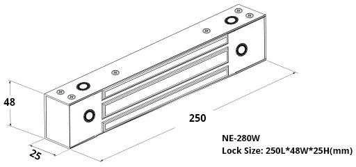 Digitalas YM-280WAL elektromagnetinė spyna 280 kg jėga. 12-24V. be LED. lauko sąlygoms