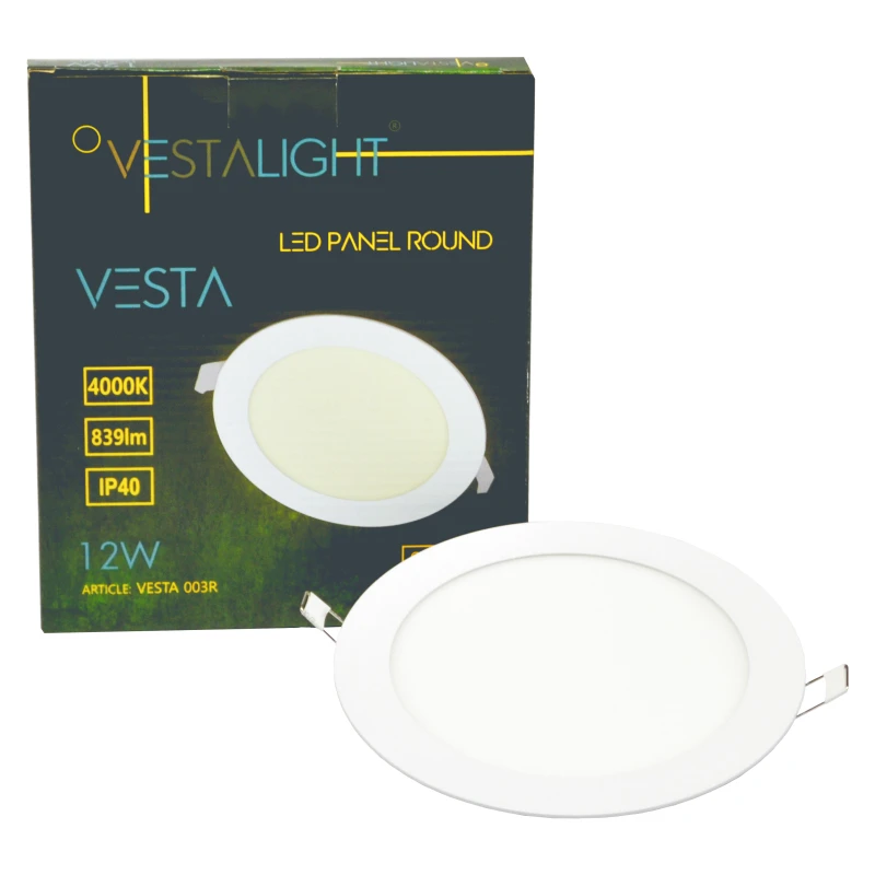 Įmontuojamas apvalus LED šviestuvas "VESTA" 12W