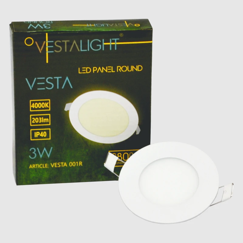 Įmontuojamas apvalus LED šviestuvas "VESTA" 3W