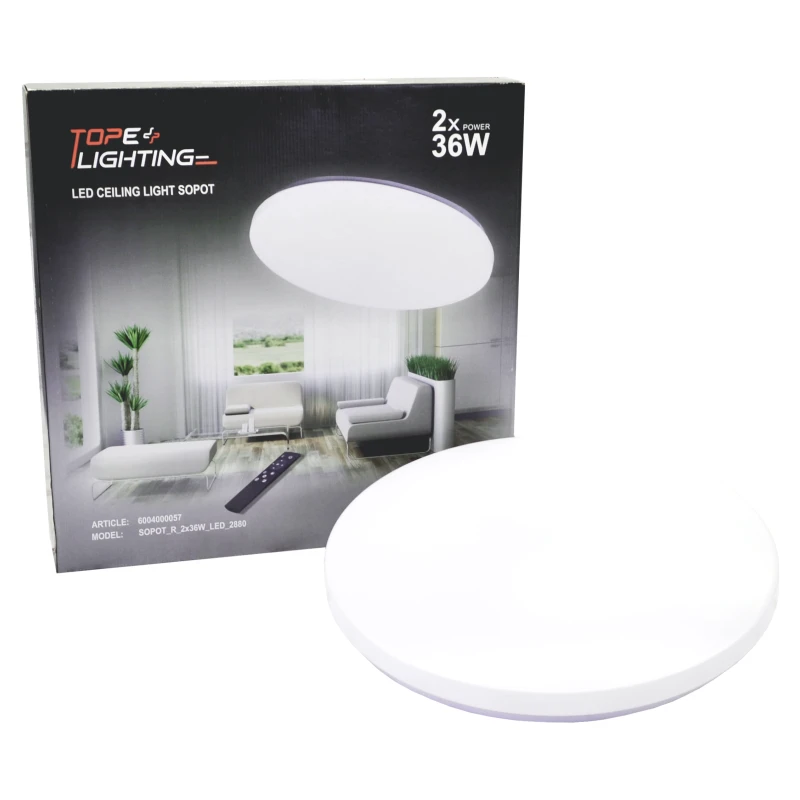 Lubinis šviestuvas TOPE Apvalus lubinis LED šviestuvas "SOPOT" 2x36W