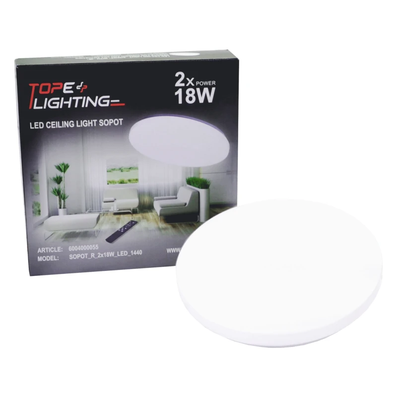 Lubinis šviestuvas TOPE Apvalus lubinis LED šviestuvas "SOPOT" 2x18W