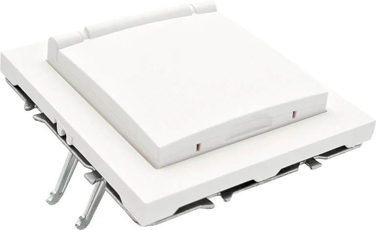 Tope Lighting Baltas kištukinis lizdas su dangteliu IP44 "BORA" (su įžeminimu, be rėmelio)