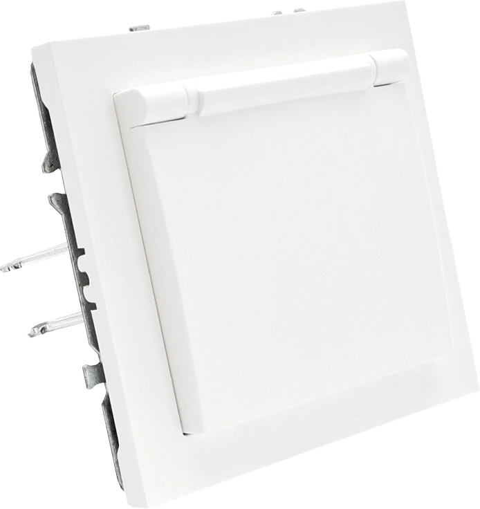 Tope Lighting Baltas kištukinis lizdas su dangteliu IP44 "BORA" (su įžeminimu, be rėmelio)