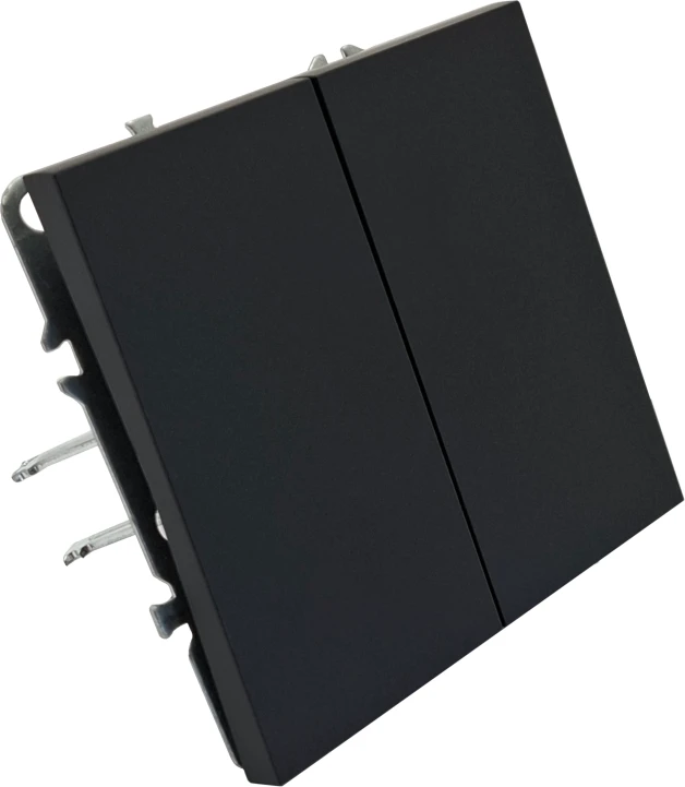 Tope Lighting Dviejų klavišų juodas jungiklis "BORA" (be rėmelio)