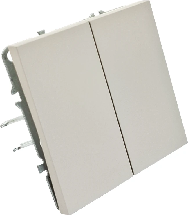Tope Lighting Dviejų klavišų kreminis jungiklis "BORA" (be rėmelio)