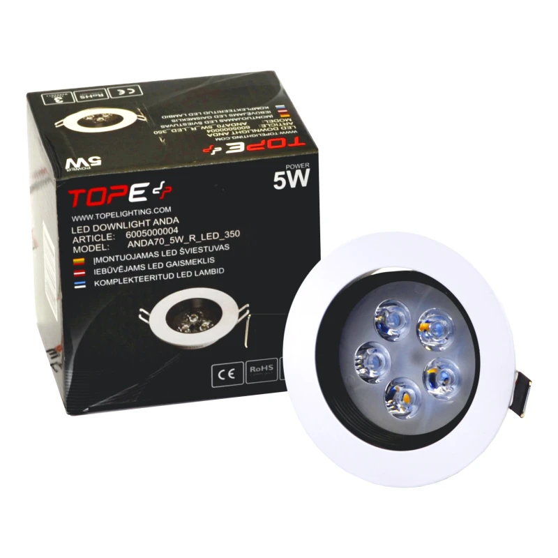 Įmontuojamas apvalus LED šviestuvas "ANDA" 5W