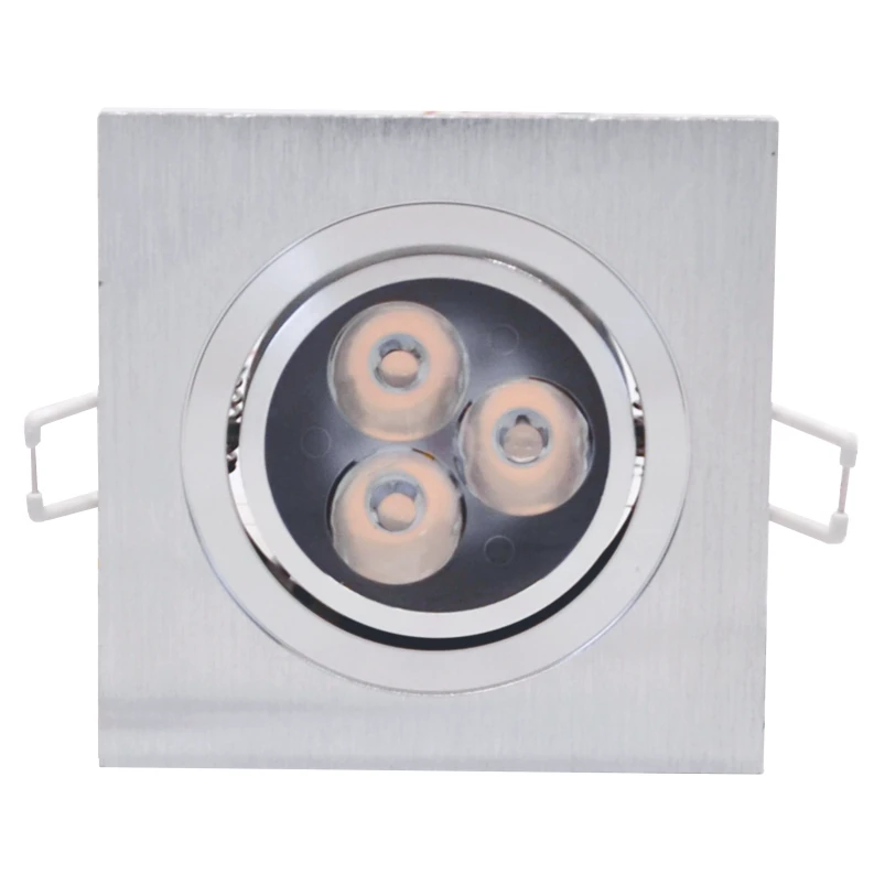 Įmontuojamas kvadratinis metalinis LED šviestuvas "LENS" 3W