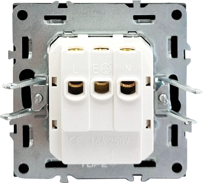Tope Lighting Juodas kištukinis lizdas su dangteliu IP44 "BORA (su įžeminimu, be rėmelio)