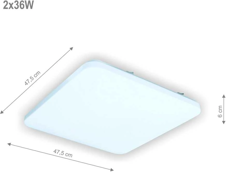 Lubinis šviestuvas TOPE Kvadratinis lubinis LED šviestuvas "SOPOT" 2x36W