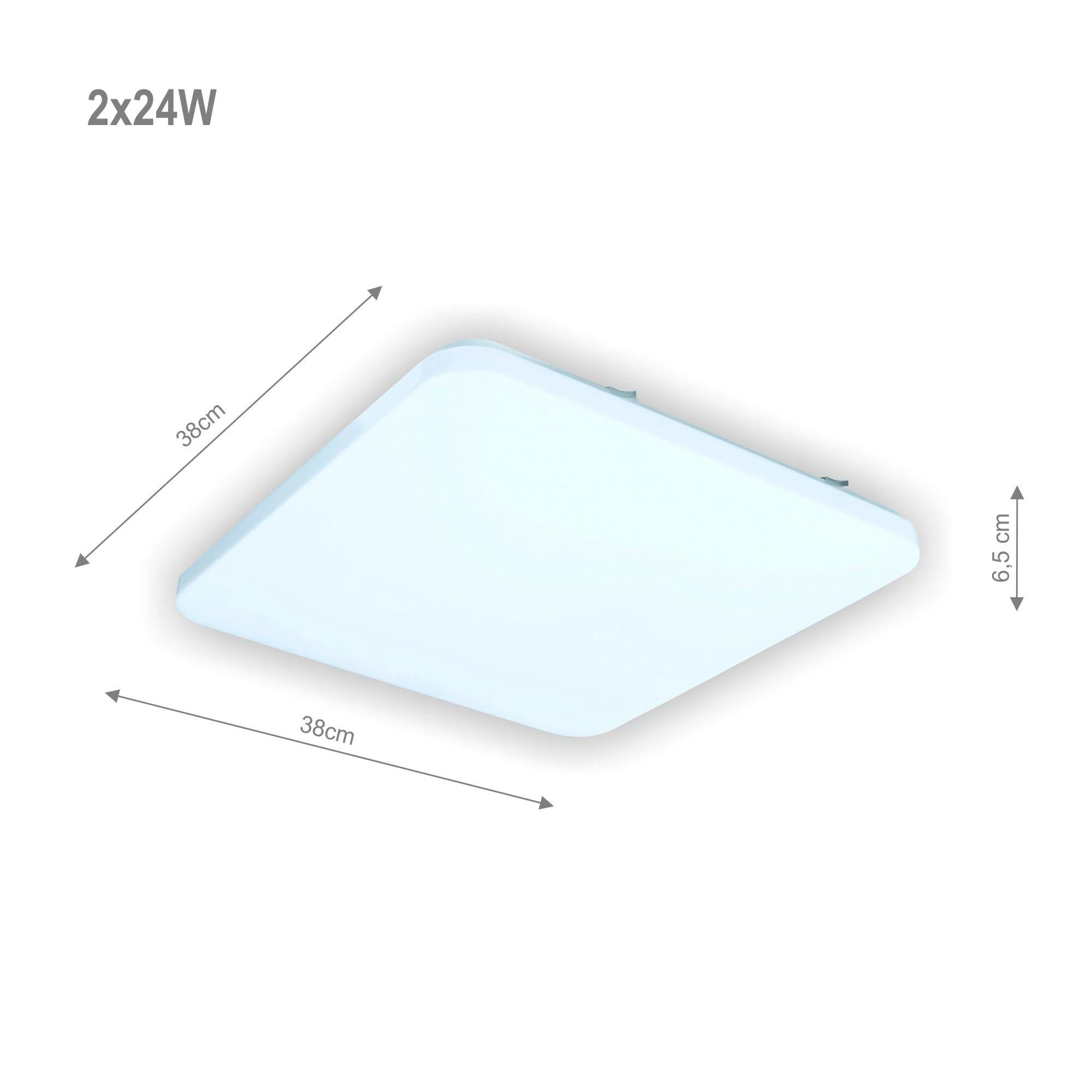 Lubinis šviestuvas TOPE Kvadratinis lubinis LED šviestuvas "SOPOT" 2x24W