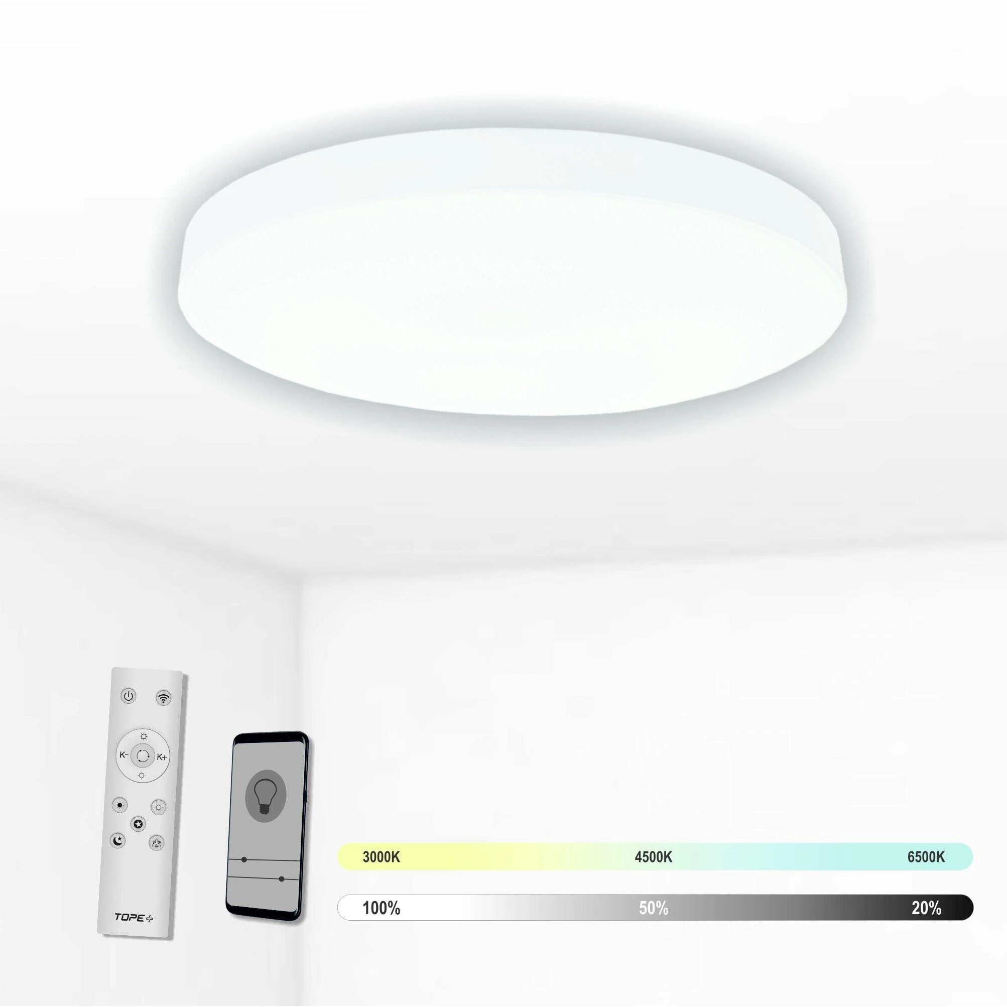 Lubinis šviestuvas TOPE Lubinis baltas LED šviestuvas "BOSTON" 2x36W