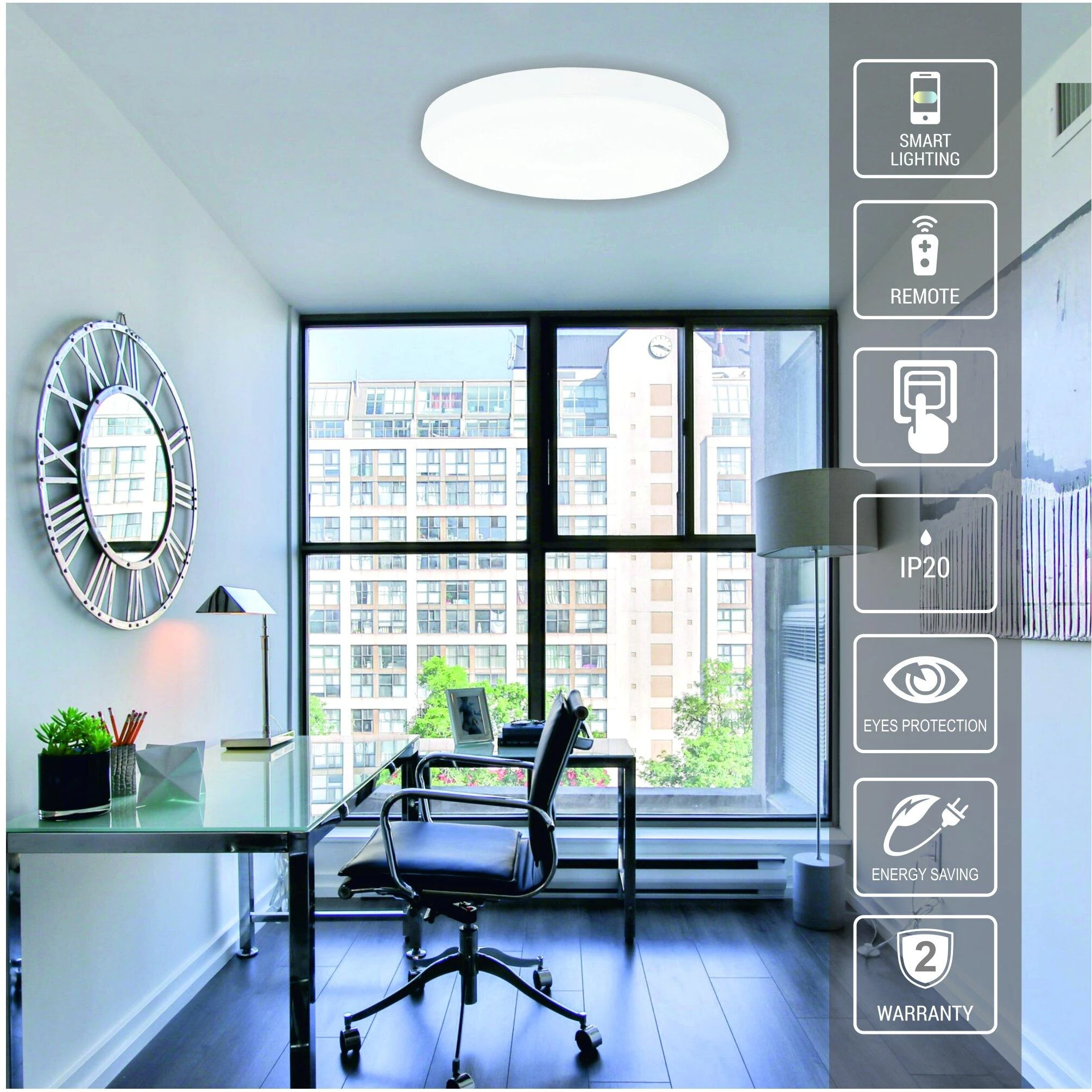 Lubinis šviestuvas TOPE Lubinis baltas LED šviestuvas "BOSTON" 2x48W