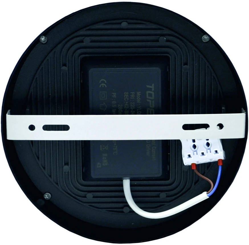 Tope Lighting Paviršinis apvalus juodas LED šviestuvas "MODENA" 22W-4000K