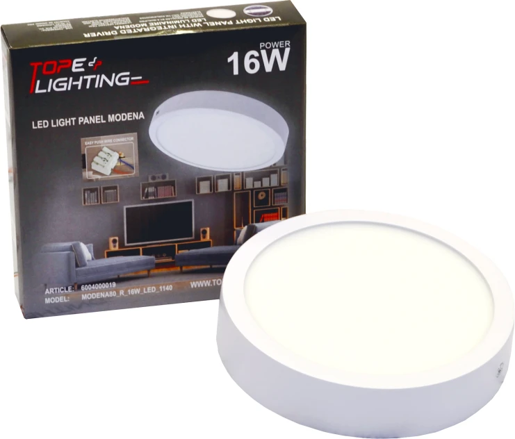 Tope Lighting Paviršinis apvalus LED šviestuvas "MODENA" 16W-3000K