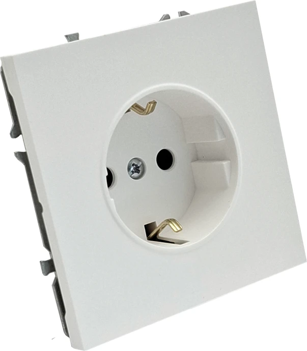 Tope Lighting Viengubas baltas kištukinis lizdas "BORA" (su įžeminimu, be rėmelio)