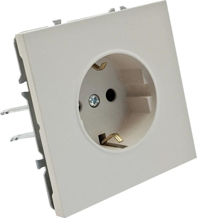 Tope Lighting Viengubas kreminis kištukinis lizdas "BORA" (su įžeminimu, be rėmelio)