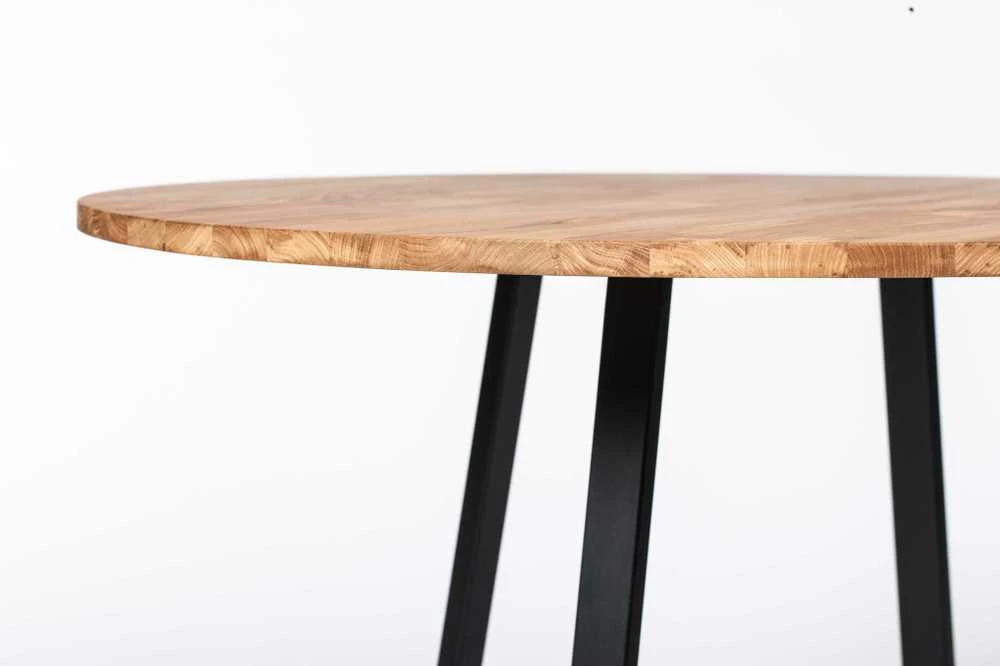 Apvalus pietų stalas "Citron" 100 cm, ąžuolo medienos masyvas