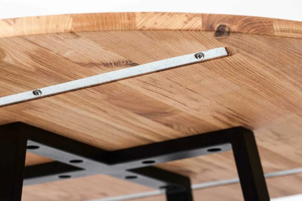 Apvalus pietų stalas "Citron" 100 cm, ąžuolo medienos masyvas